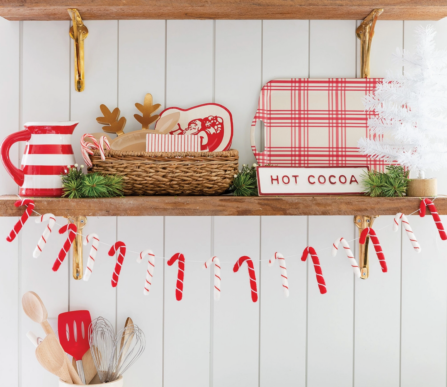 Puffy Felt Candy Cane Banner