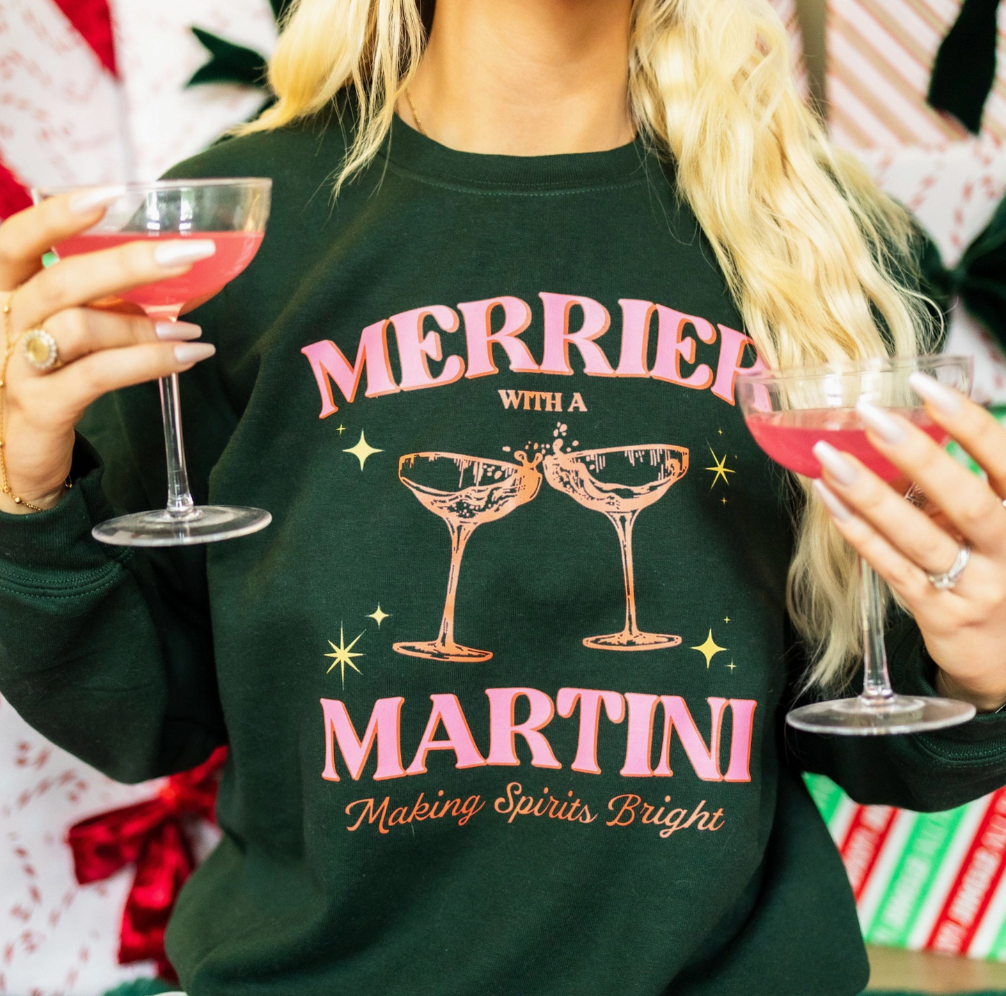 Merrier with a Martini Sweatshirt