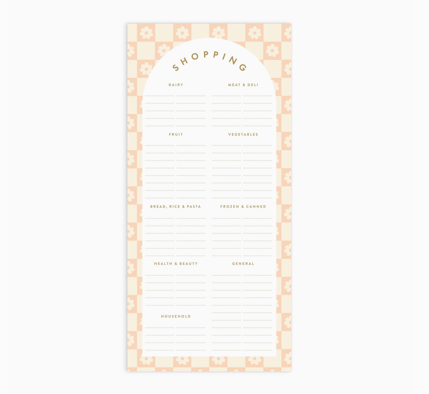 Daisy Grid Shopping List Notepad