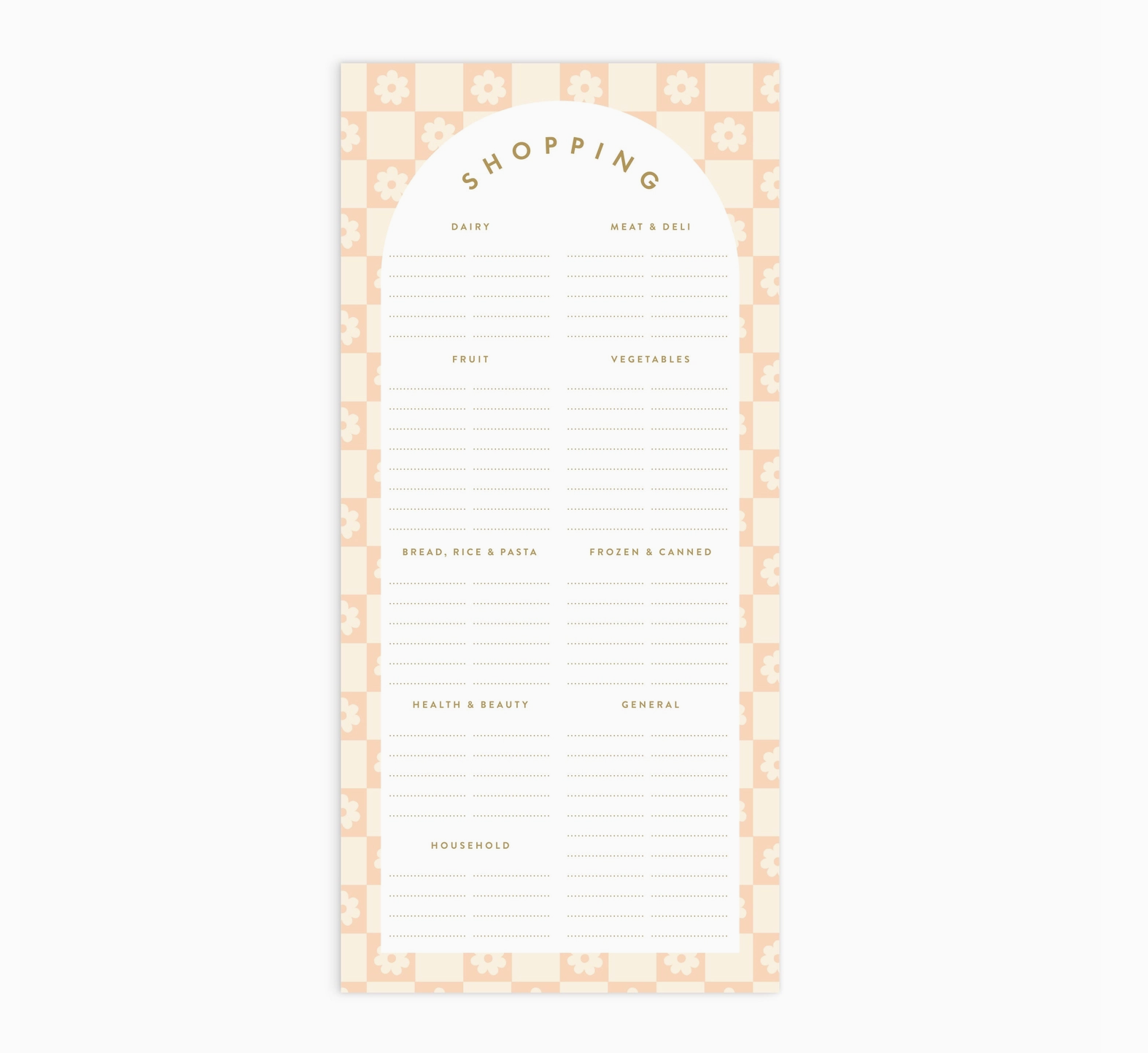 Daisy Grid Shopping List Notepad