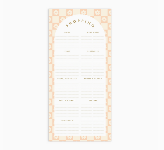 Daisy Grid Shopping List Notepad