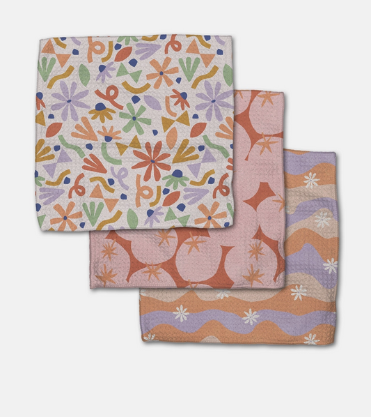 Summer Floral Party Dishcloth Set