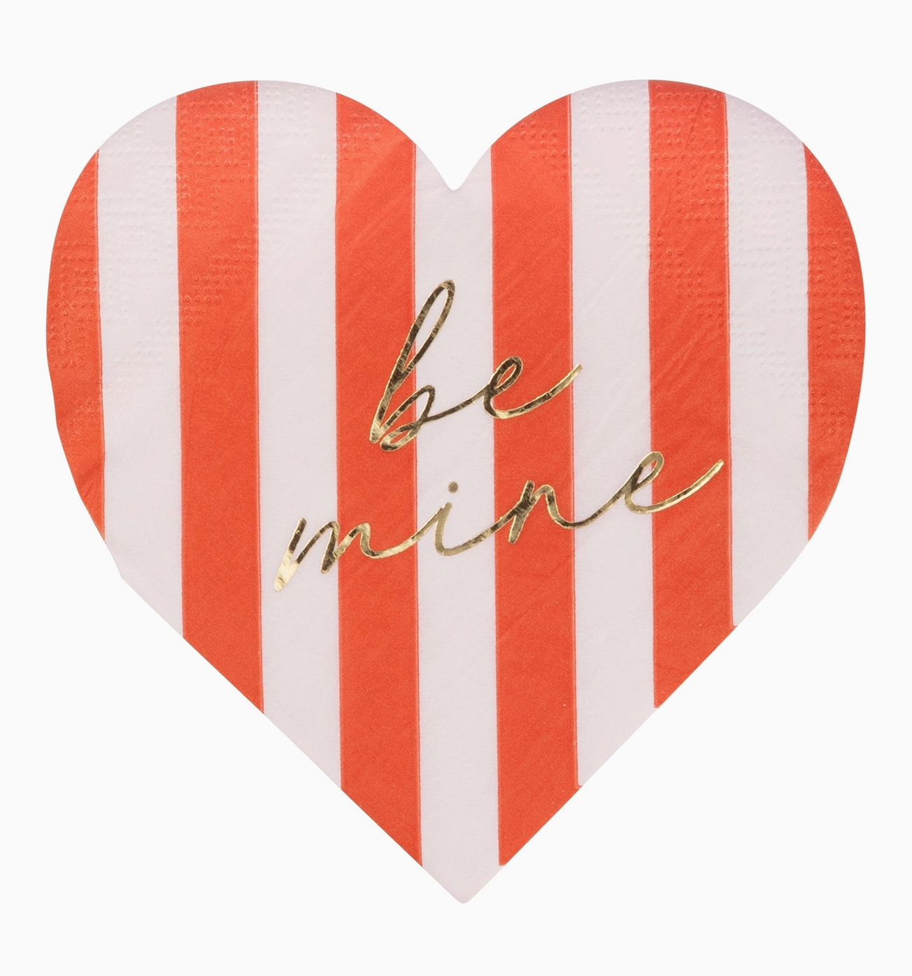 Striped Heart Cocktail Napkin