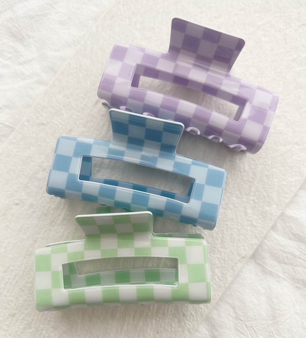 Checkered Hair Claw Clips