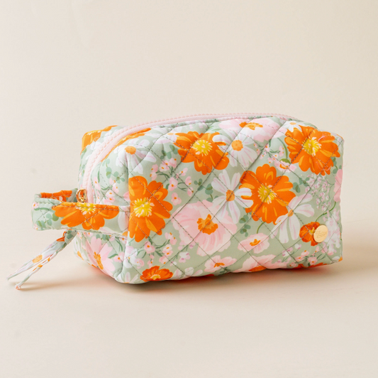 Essentials Quilted Cosmetic Pouch - Sage