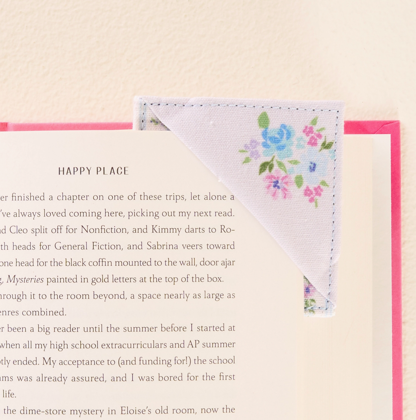 Corner Keeper Fabric Bookmark - Petal Blue