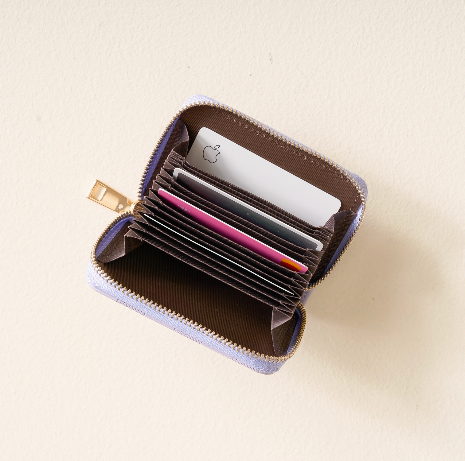 Lilac Checkered Zip Around Wallet