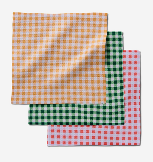 Spring Plaid Dishcloth Set