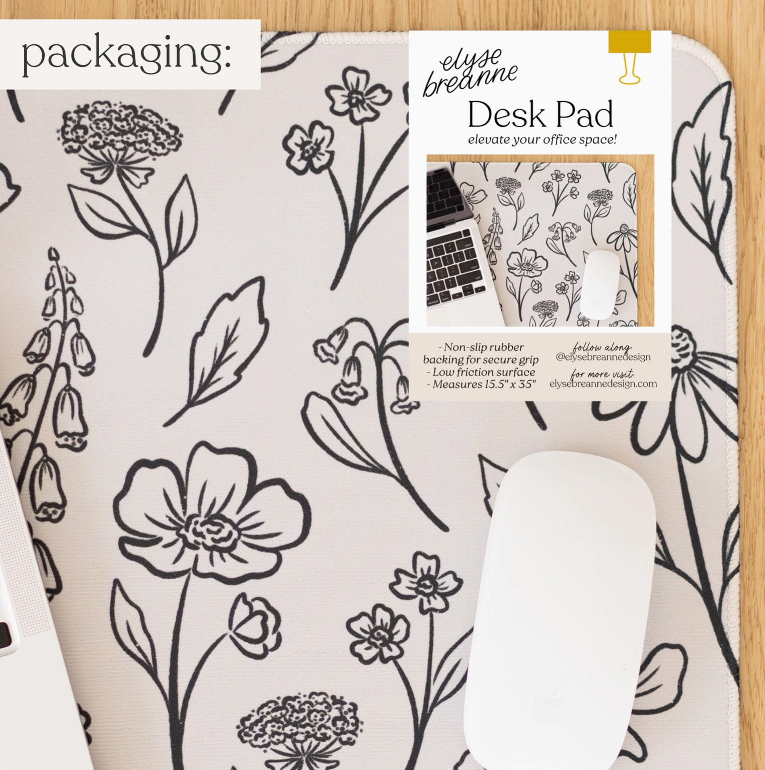 Pressed Floral Desk Pad