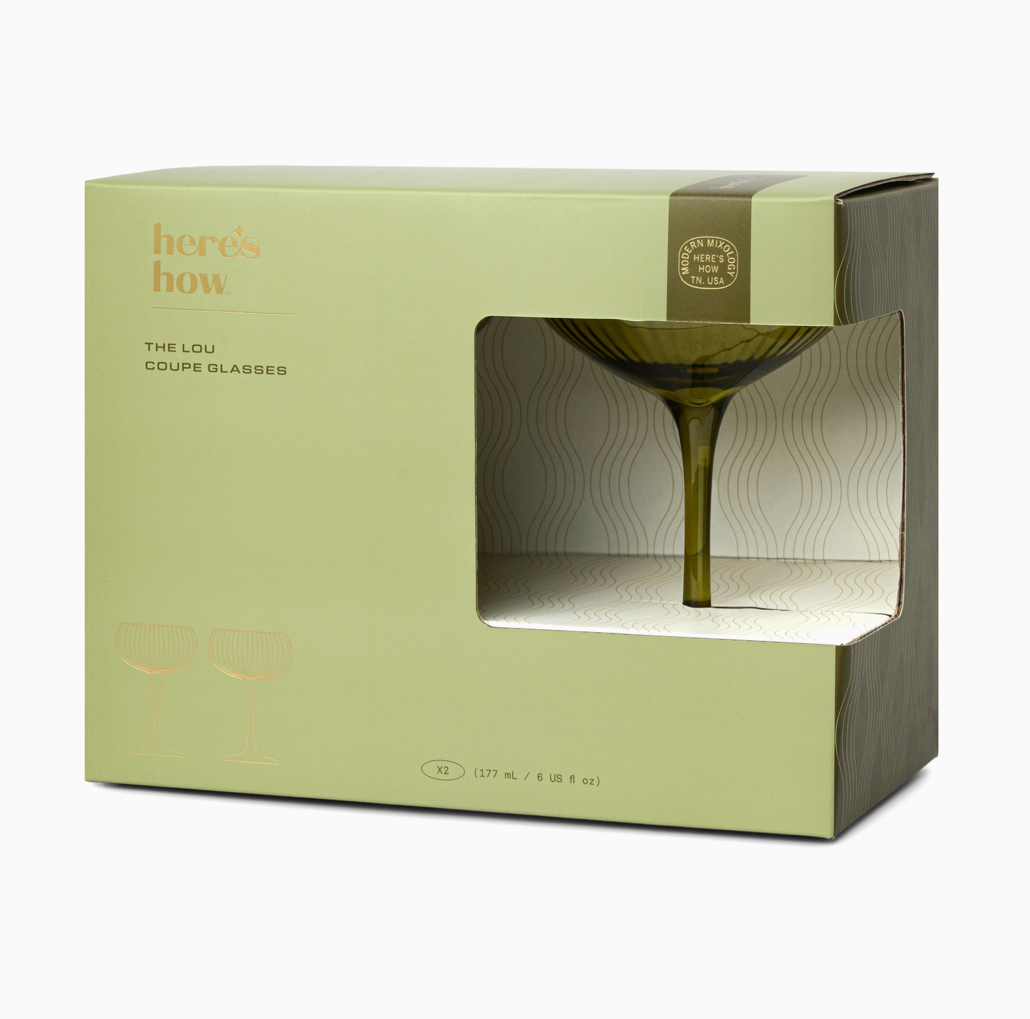 The Lou Coupe Glass - Olive