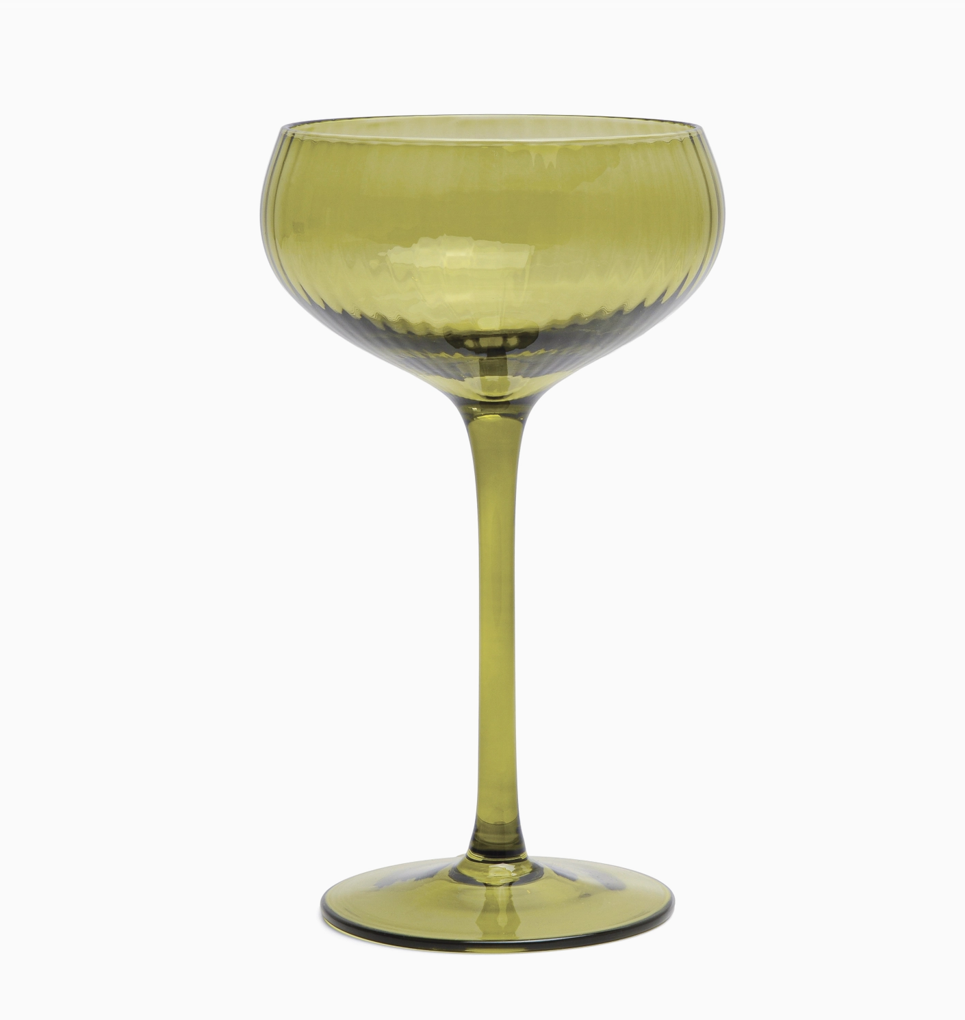 The Lou Coupe Glass - Olive