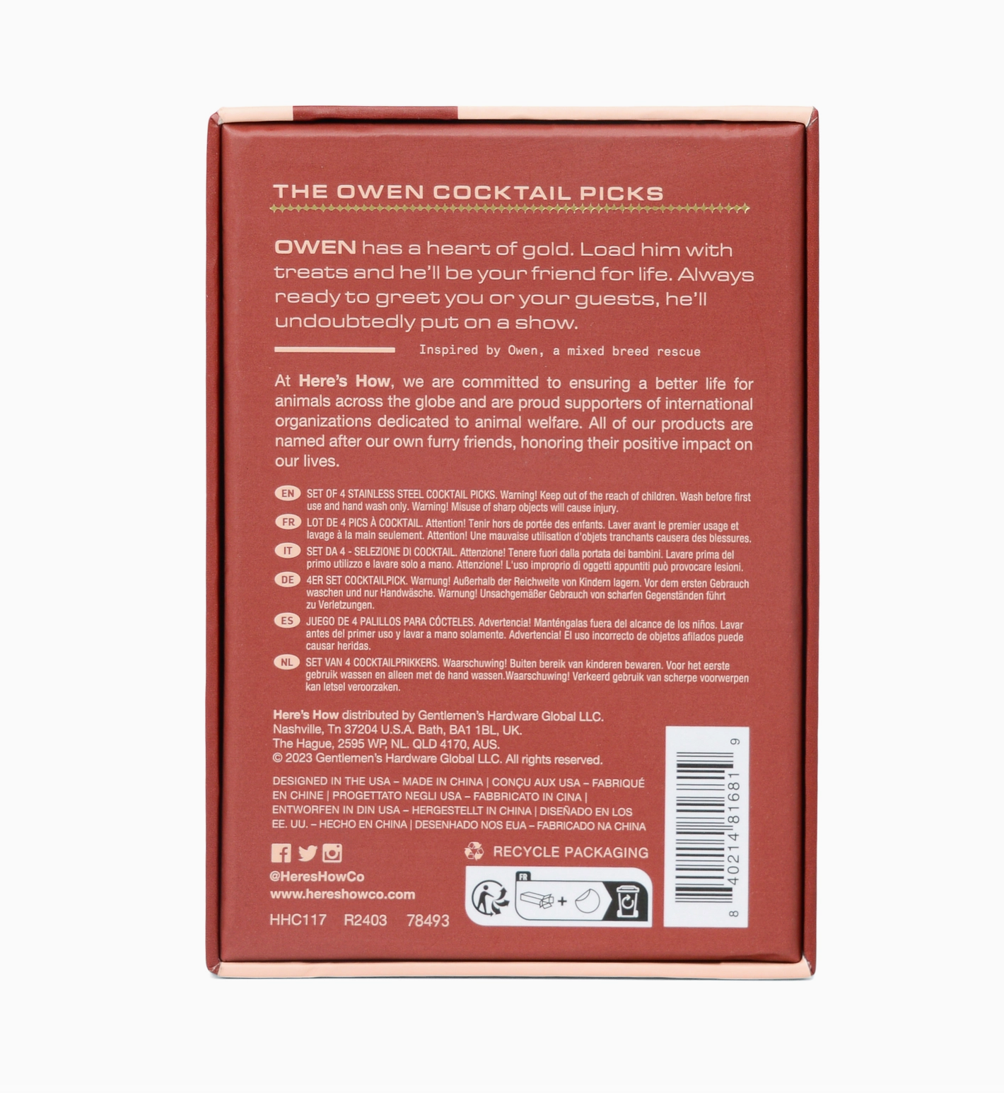 The Owen Cocktail Picks - Gold