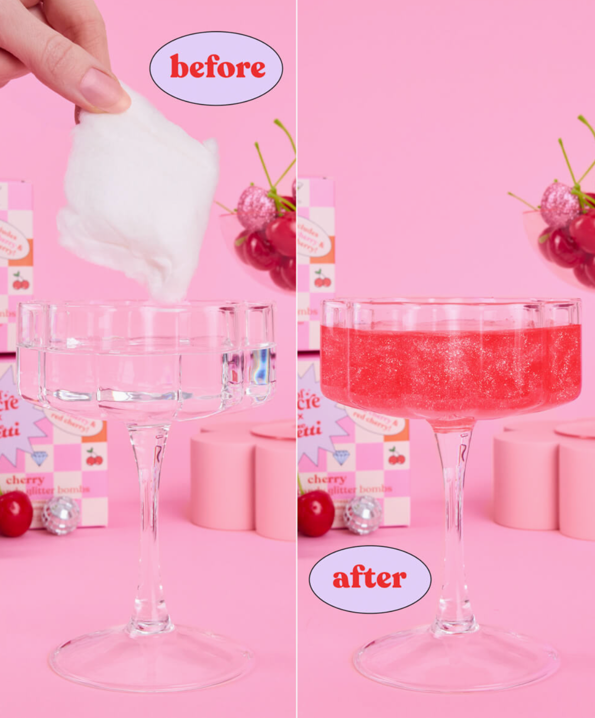 Cherry Glitter Bombs