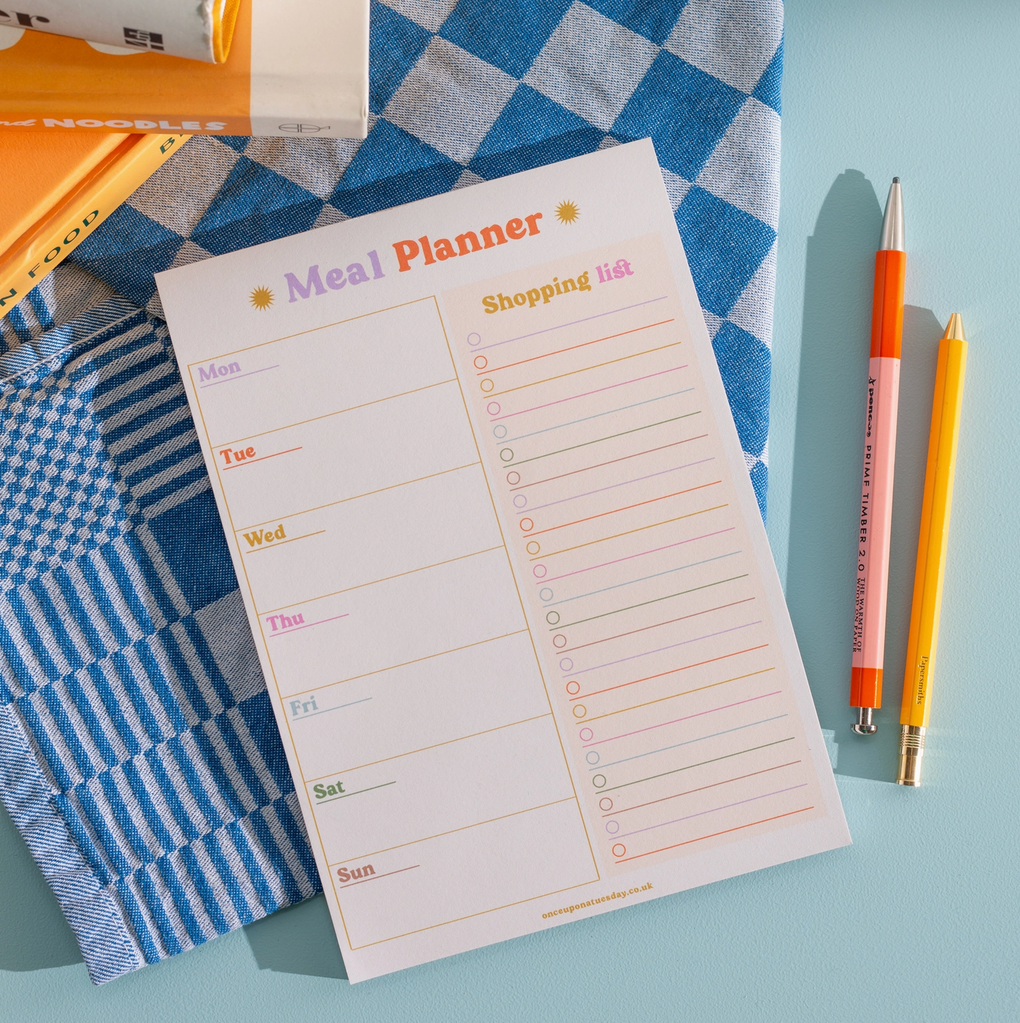 Colorful Meal Planner + Shopping List