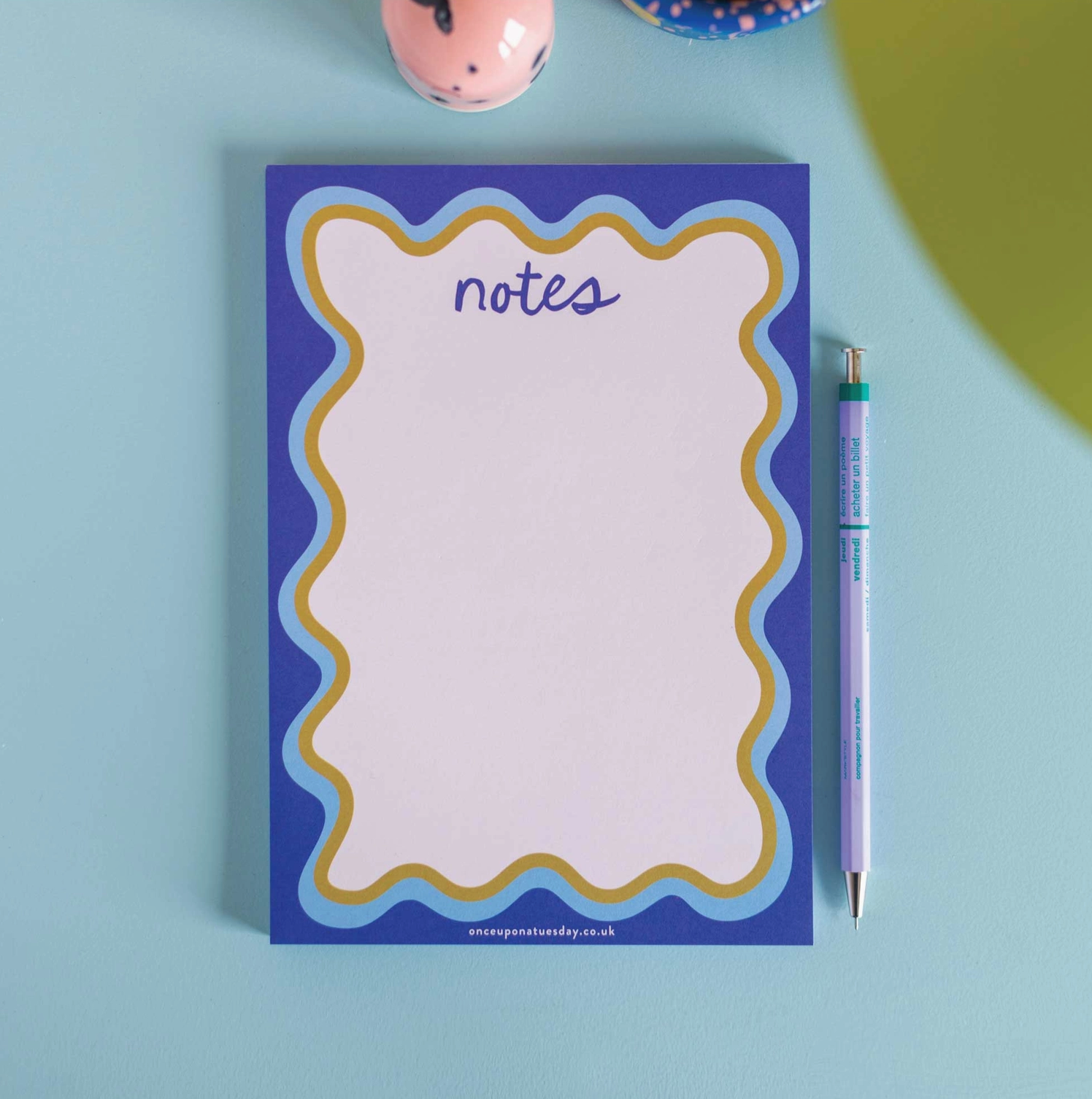 Blue Wavy Notepad