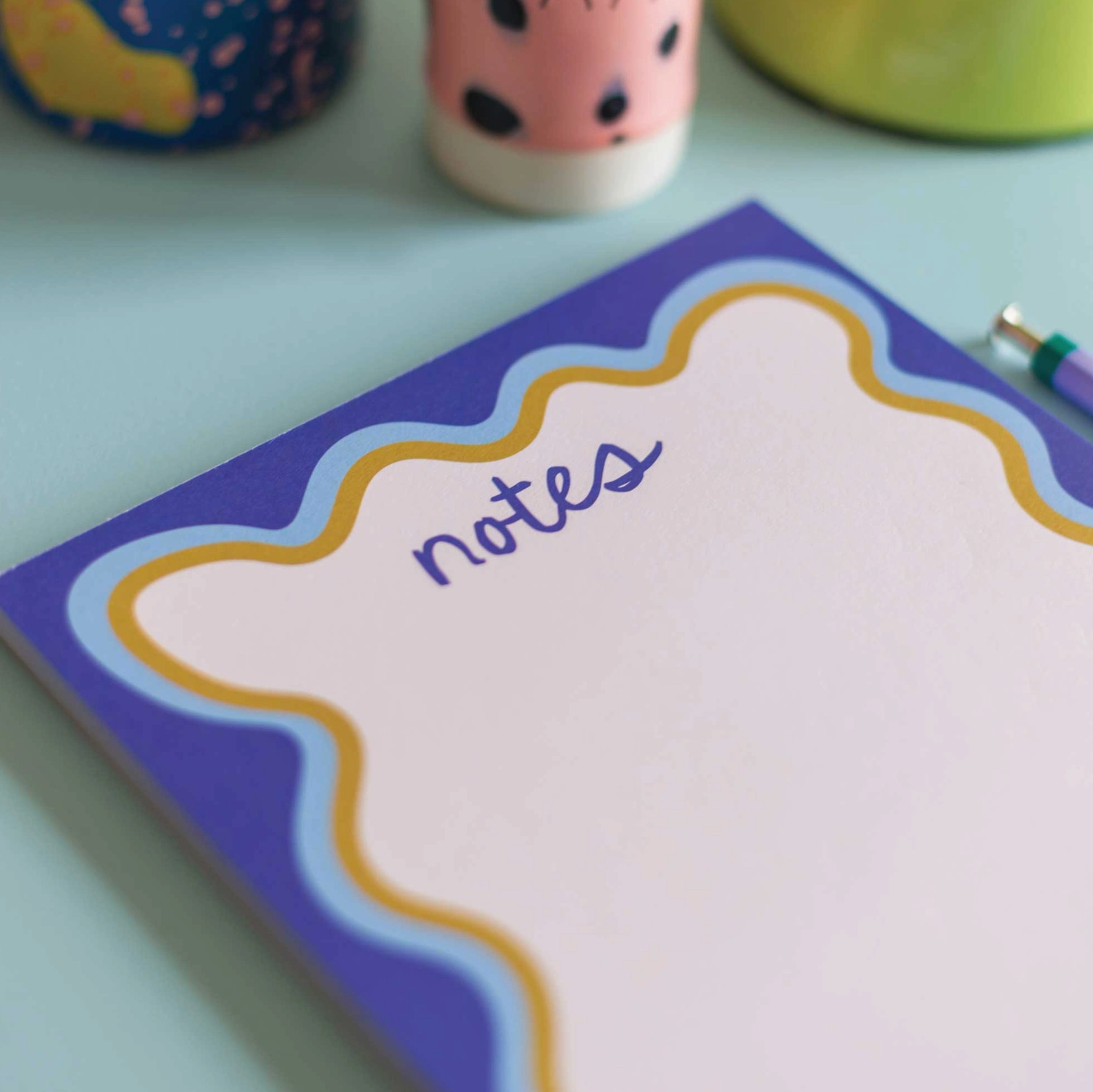 Blue Wavy Notepad