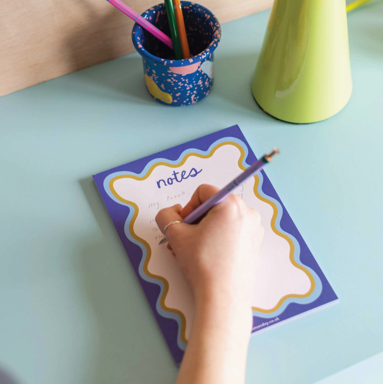 Blue Wavy Notepad