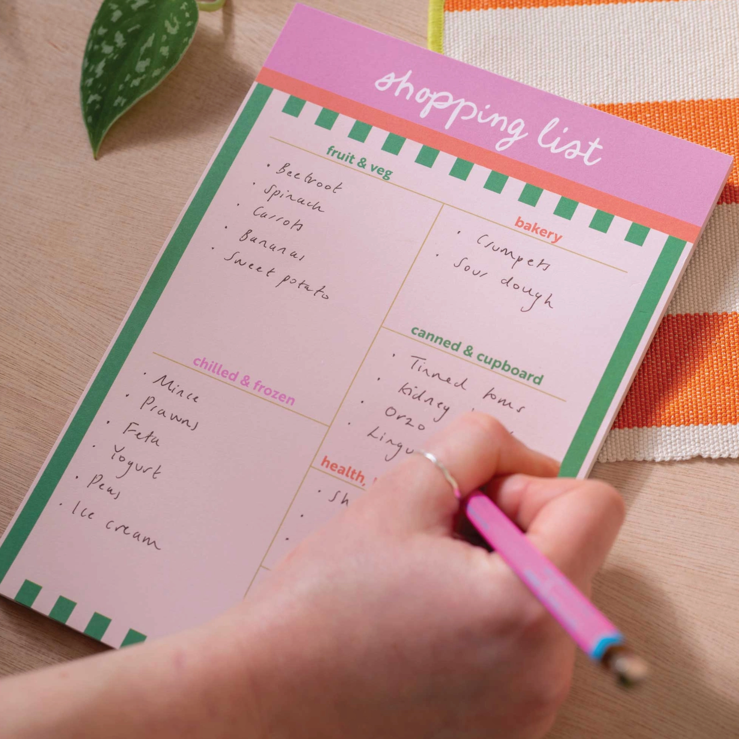 Weekly Shopping List Pad - Cabana Stripe