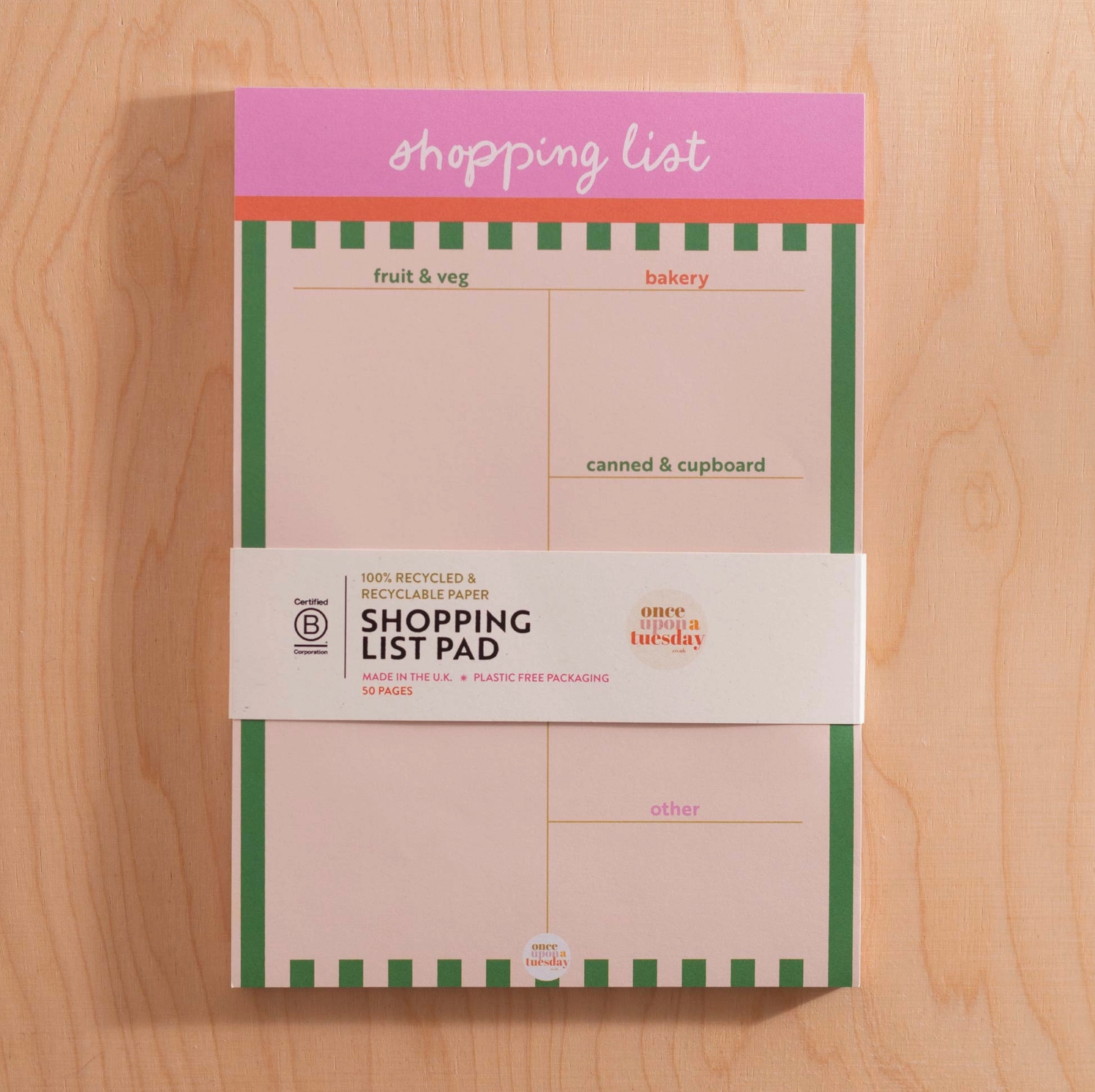 Weekly Shopping List Pad - Cabana Stripe