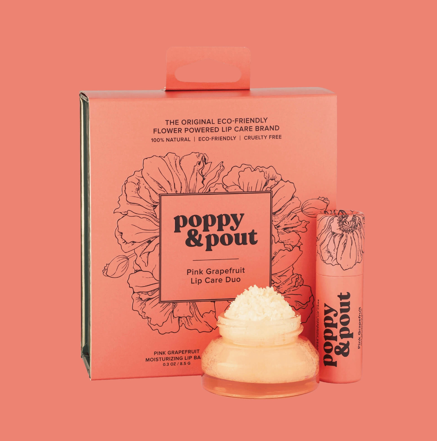 Lip Care Poppy & Pout Duo - Pink Grapefruit