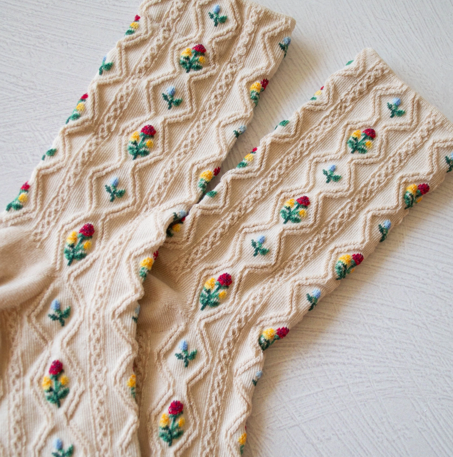 Milk Tea Floral Socks