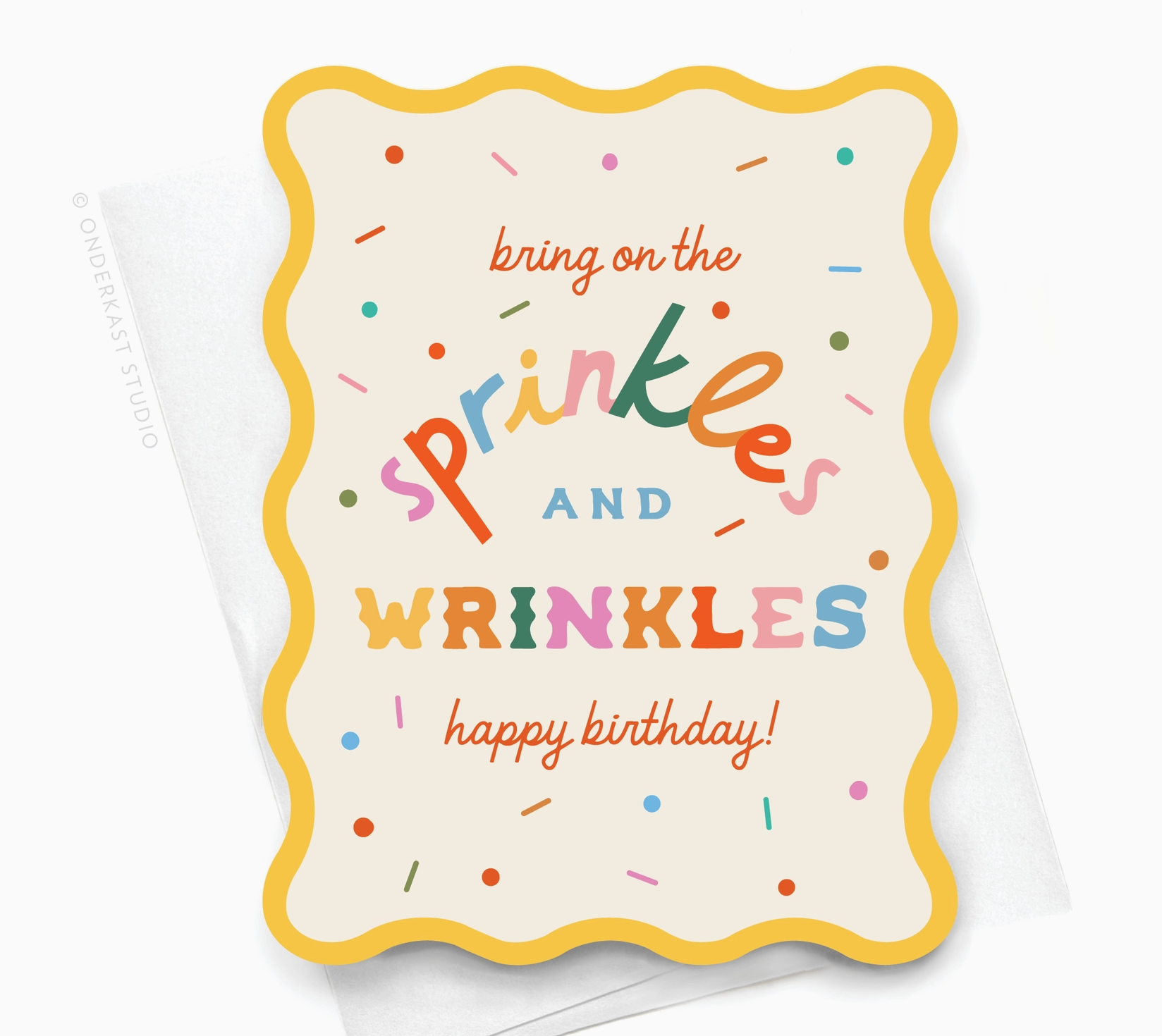 Wavy Cut Sprinkles & Wrinkles Notecard