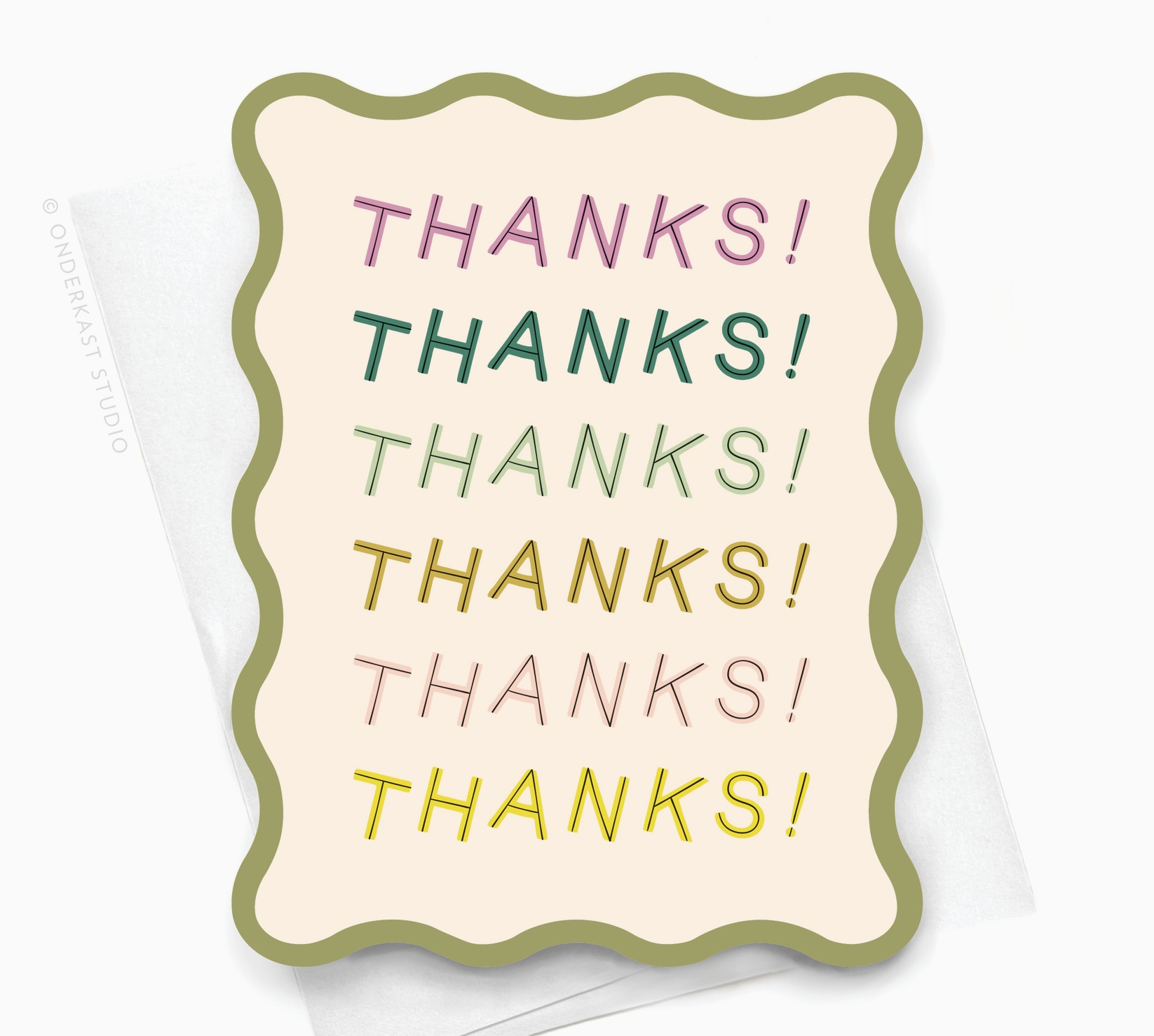 Wavy Thanks Notecard