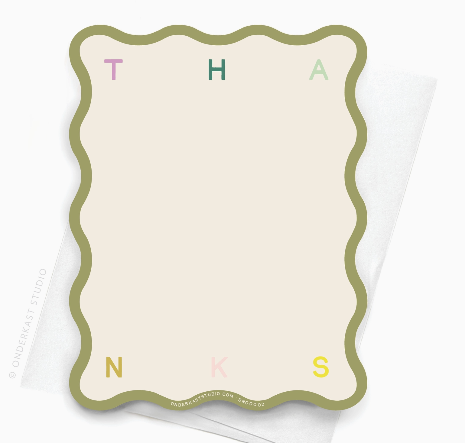 Wavy Thanks Notecard