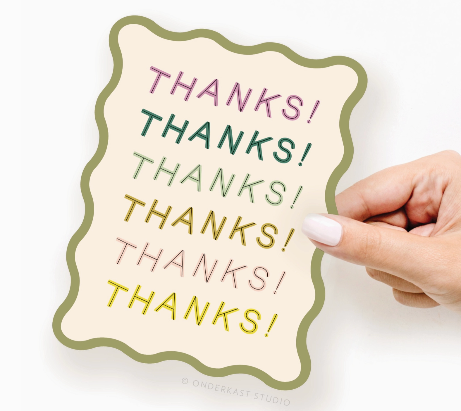 Wavy Thanks Notecard