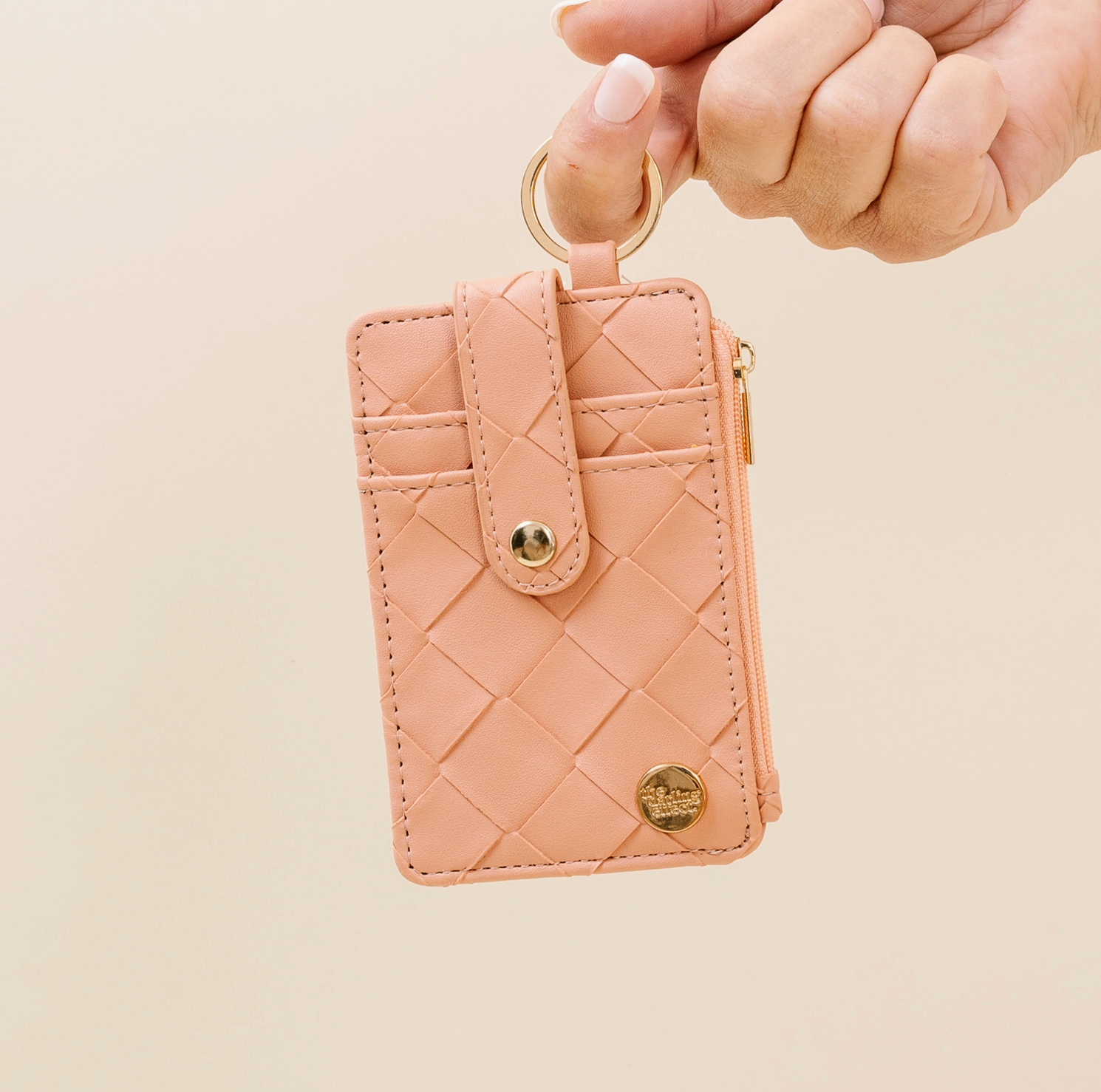 Keychain Wallet - Woven Rose