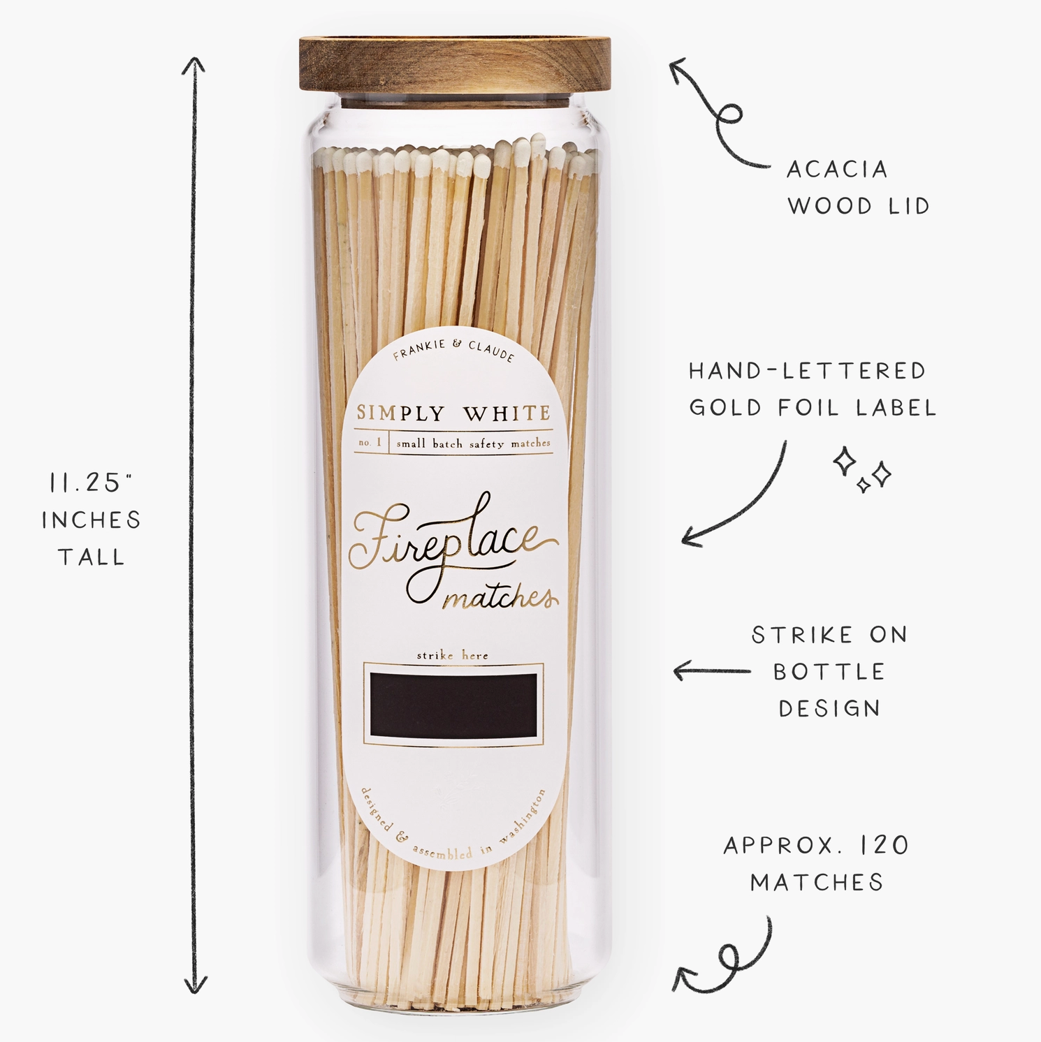 Fireplace Matches - White