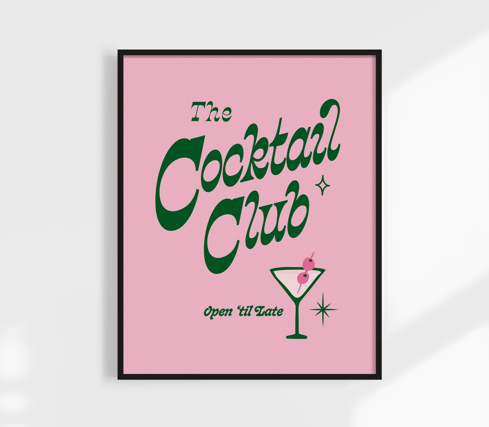 Cocktail Club Print - Pink & Green