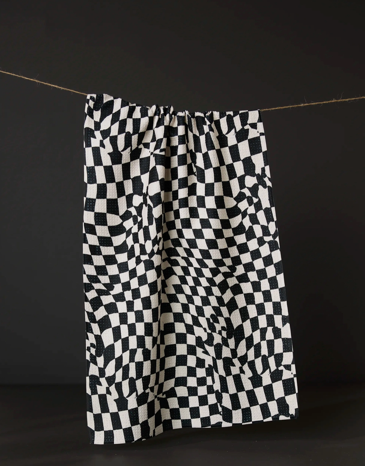 Glitchy Check Towel