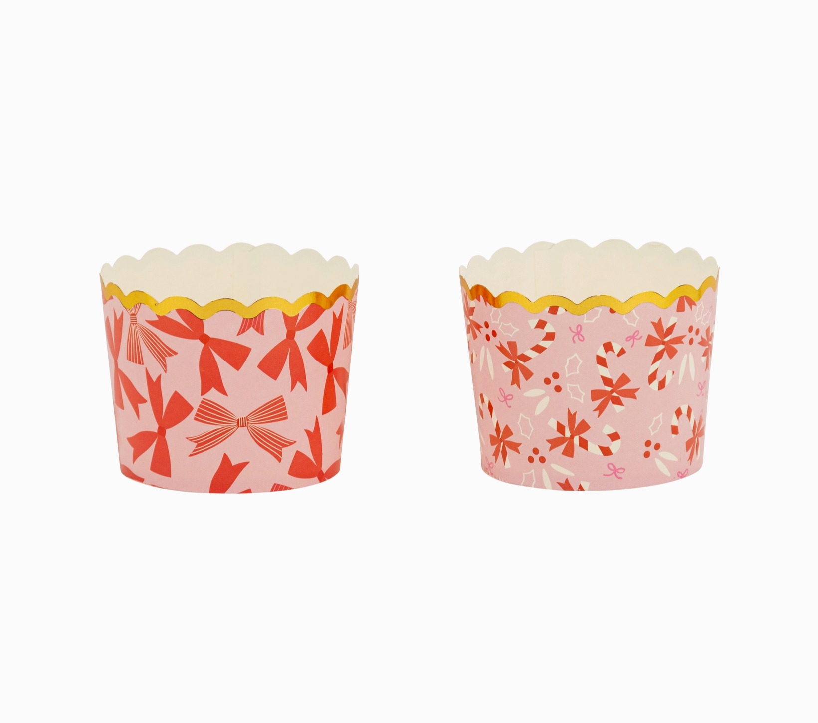 Red Gold Bows Baking Cups