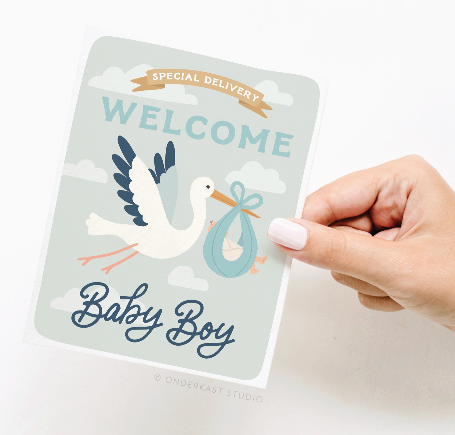 Special Delivery Welcome Baby Boy Card