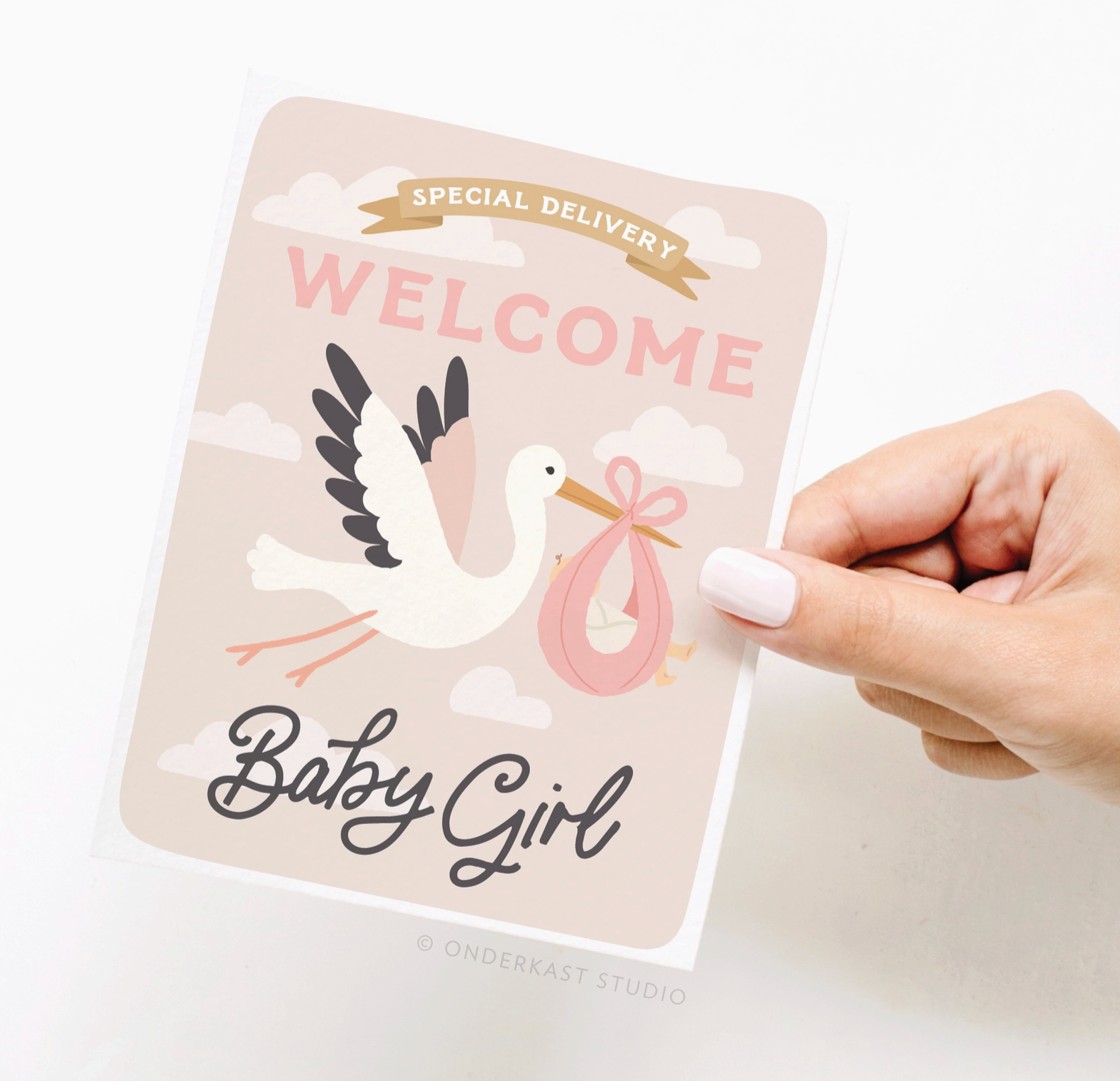 Special Delivery Welcome Baby Girl Card