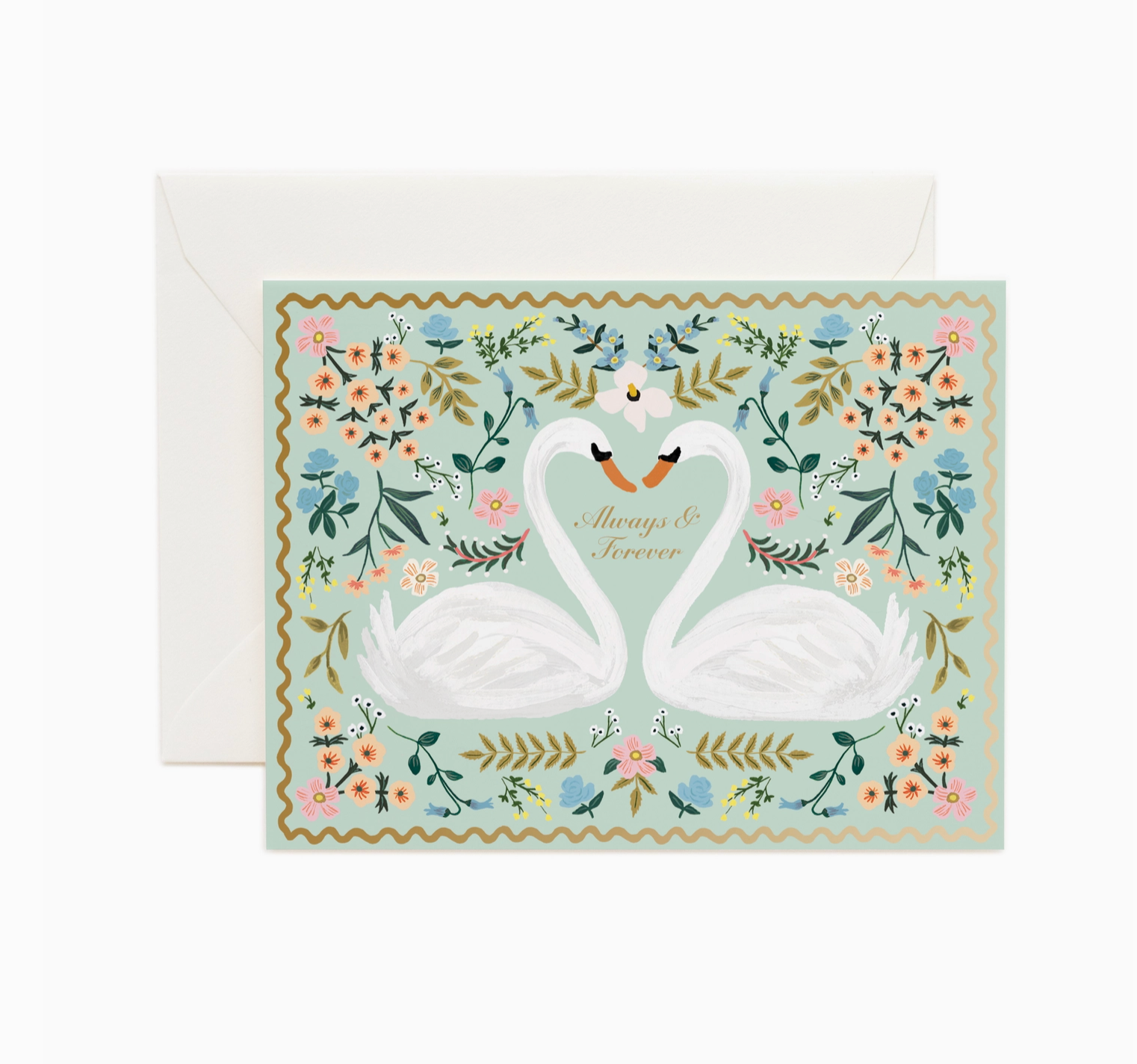 Always & Forever Swans Wedding Card
