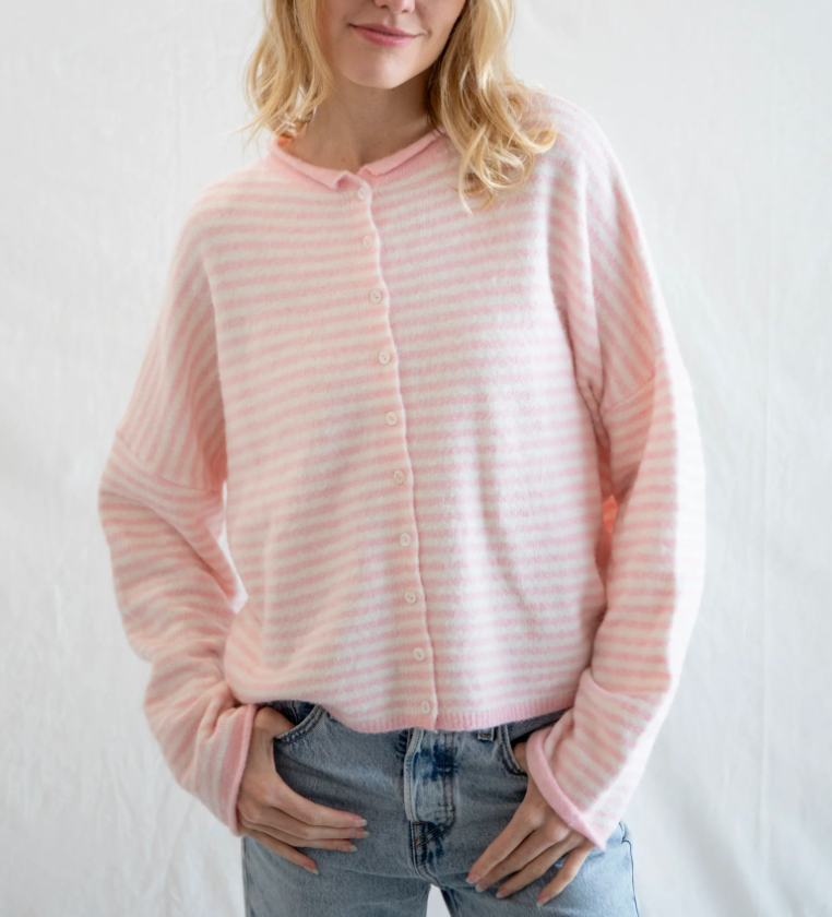 Pink Stripe London Cardigan