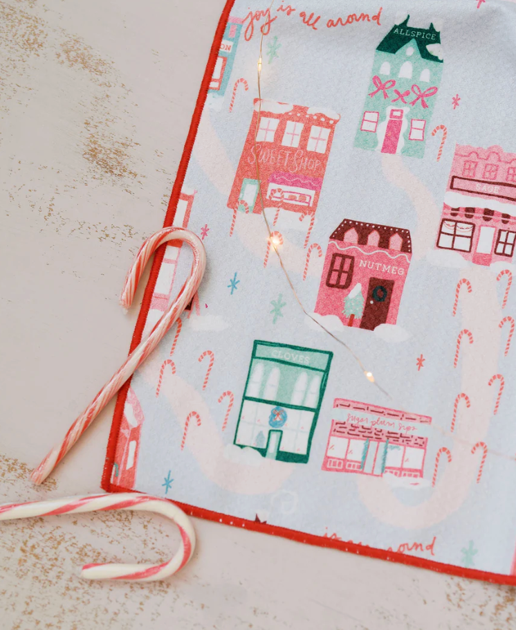 Christmas in the Village Waffle Towel