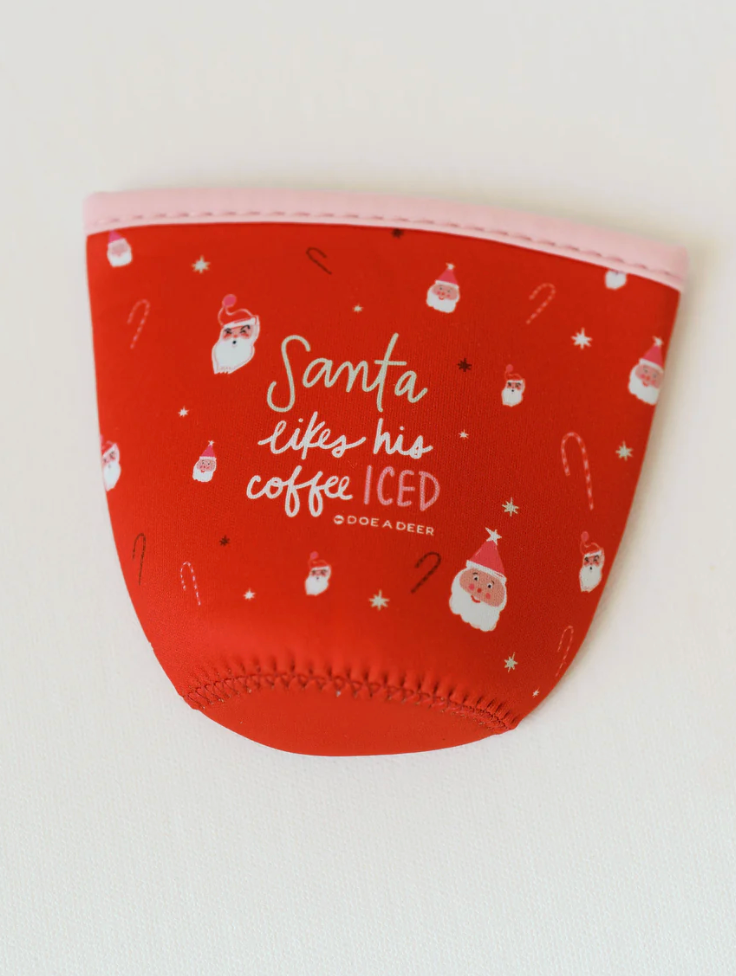 Santa Likes His Coffee Iced Drink Sleeve