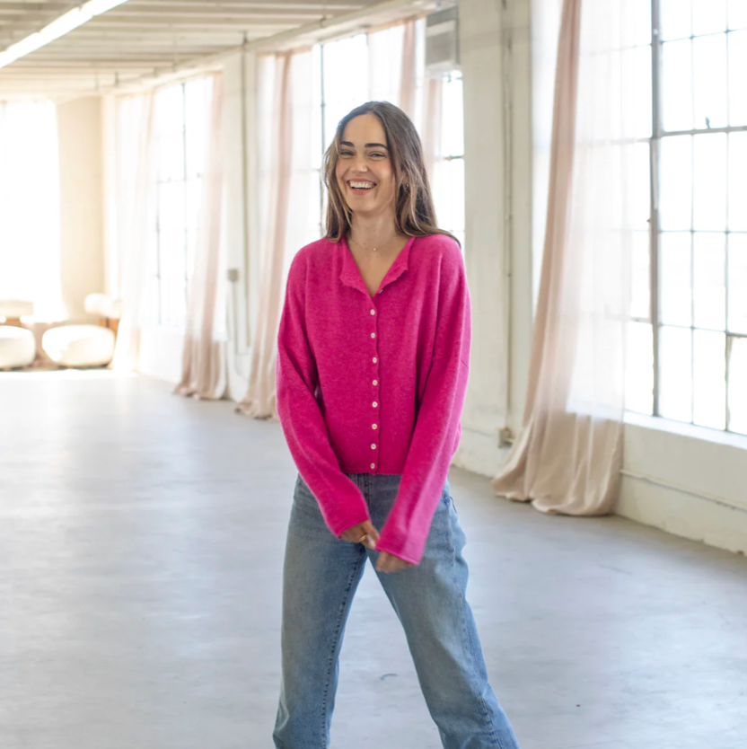 Fuchsia Piper Cardigan