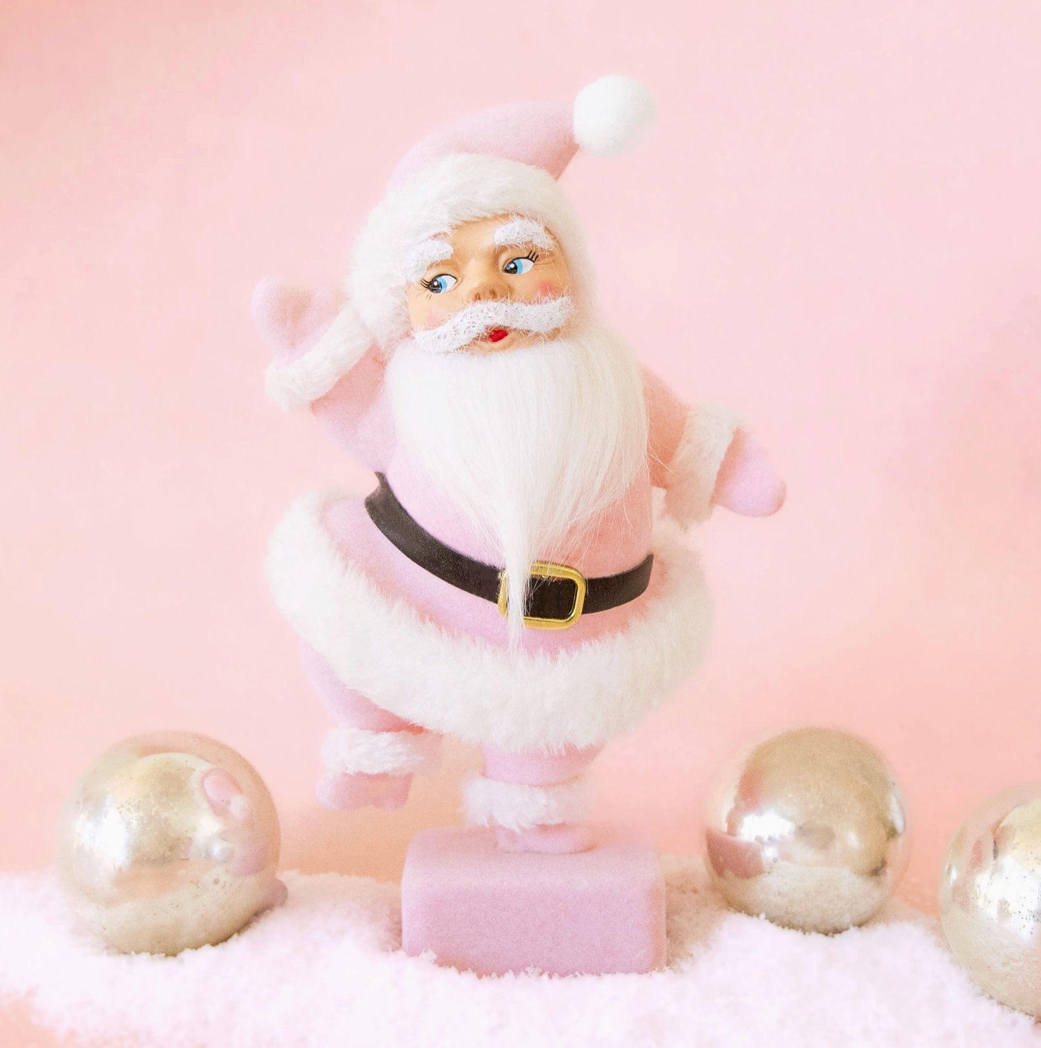 Retro Dancing Christmas Santa - Pink