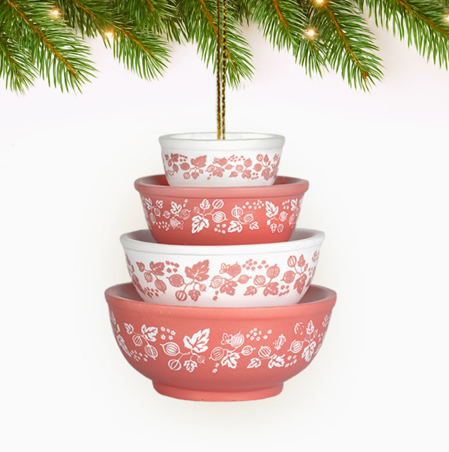 Mini Pyrex-Inspired Bowl Ornament - Gooseberry