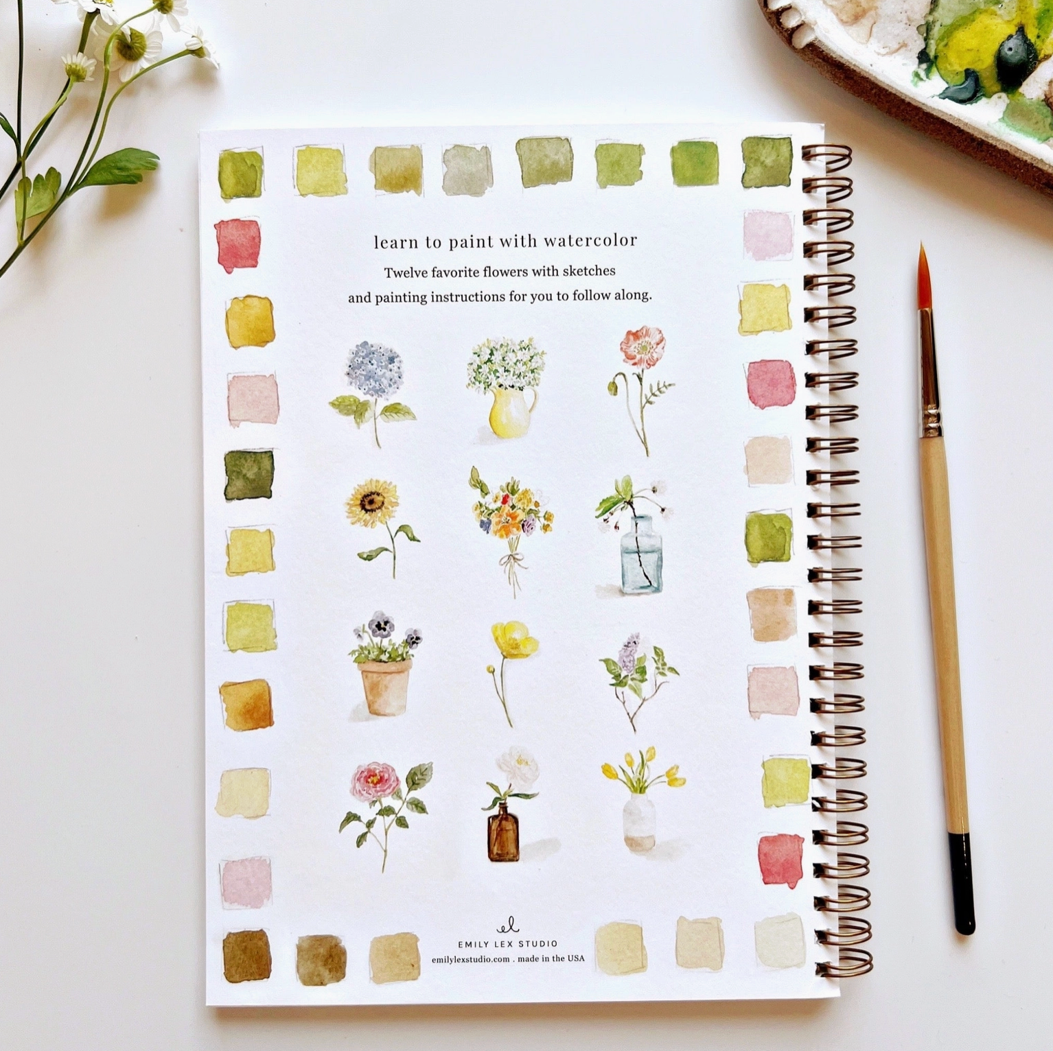 Flowers Watercolor Notebook