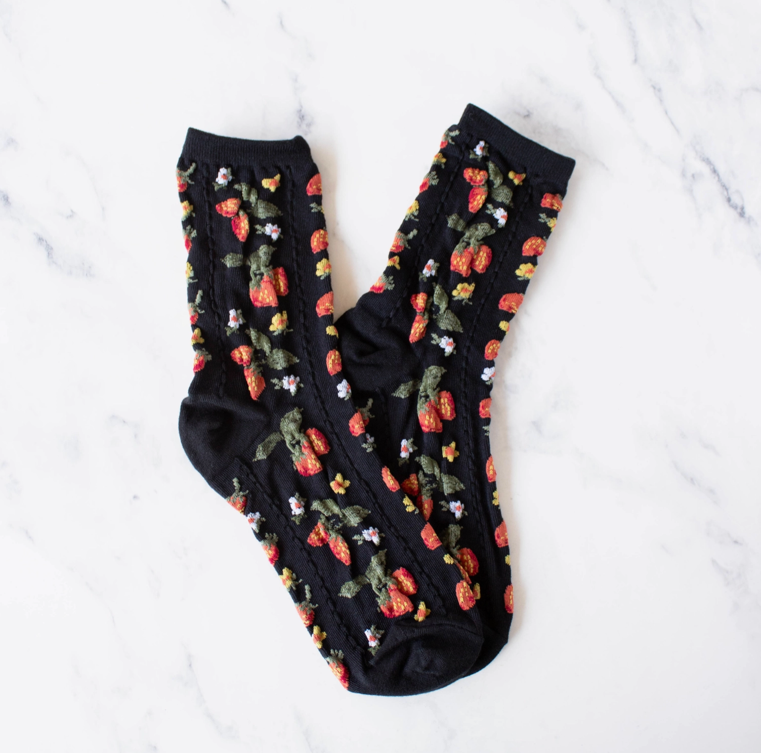 Black Strawberry Farm Casual Socks