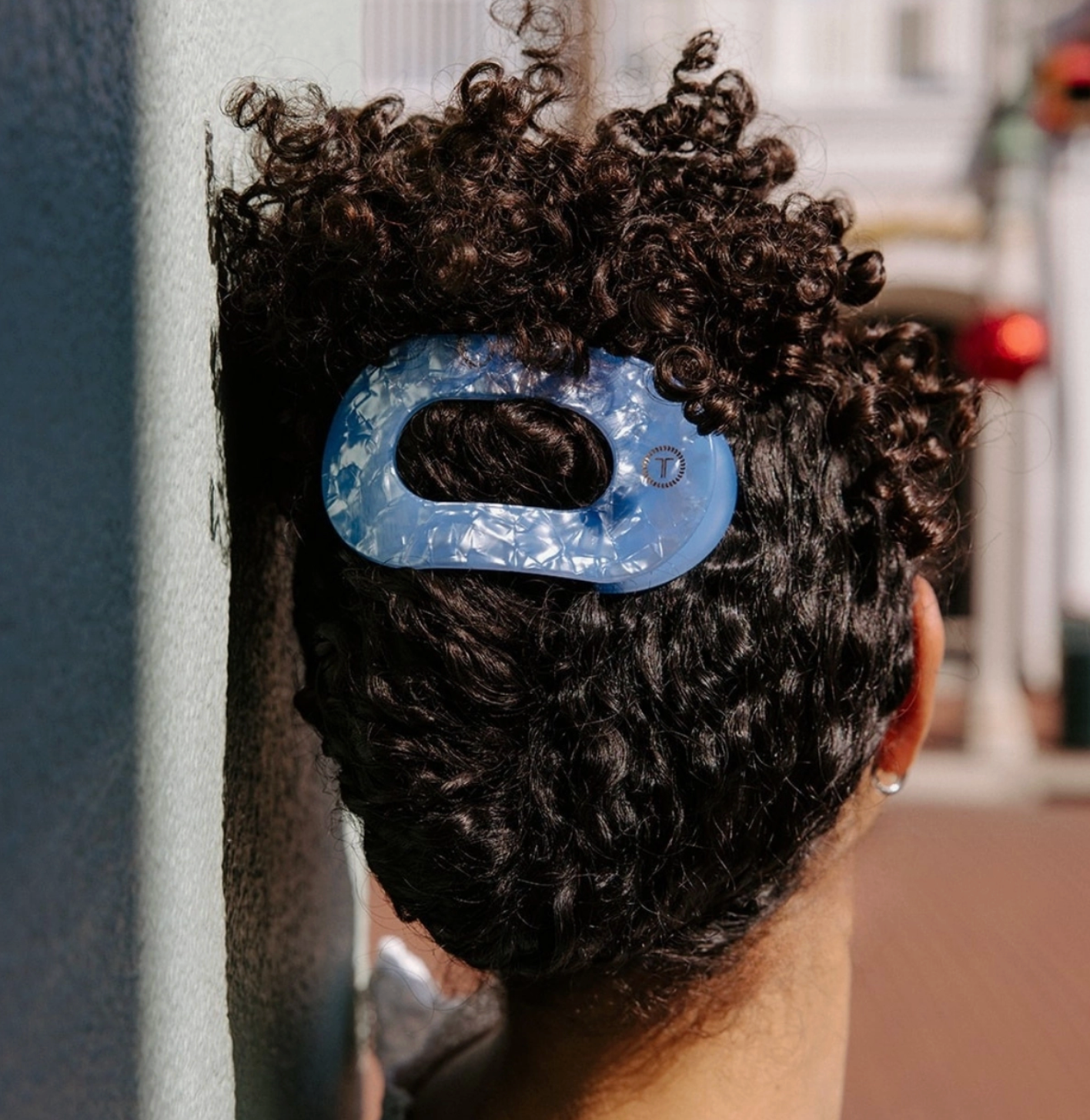 Flat Round Hair Clip - Blue Lagoon