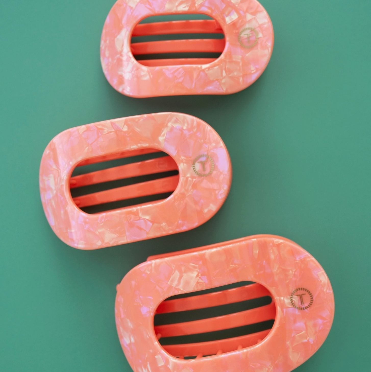 Flat Round Hair Clip - Dreamsicle