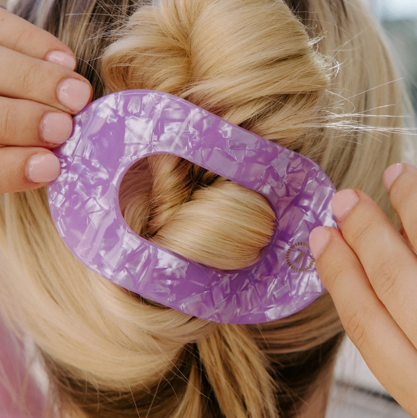 Flat Round Hair Clip - Lavender Mist