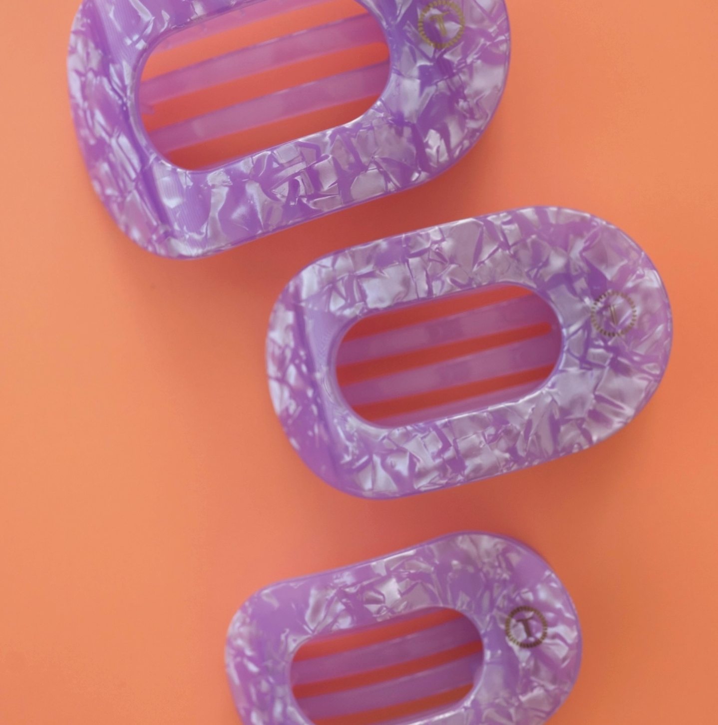 Flat Round Hair Clip - Lavender Mist