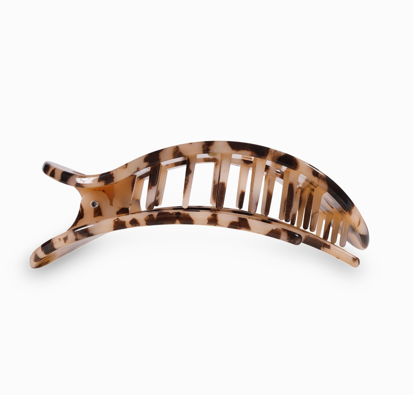 Flat Round Hair Clip - Blonde Tortoise